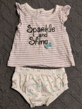Sparkle and Shine Baby Two-Piece Set — Lavender Stripes